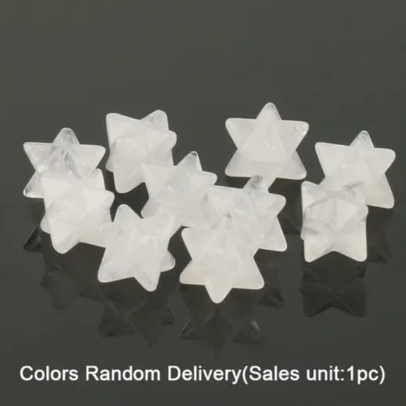 MATROOY Merkaba Crystal Star Healing Reiki Amethyst Quartz Adventurine Rare Decor-Clear Quartz