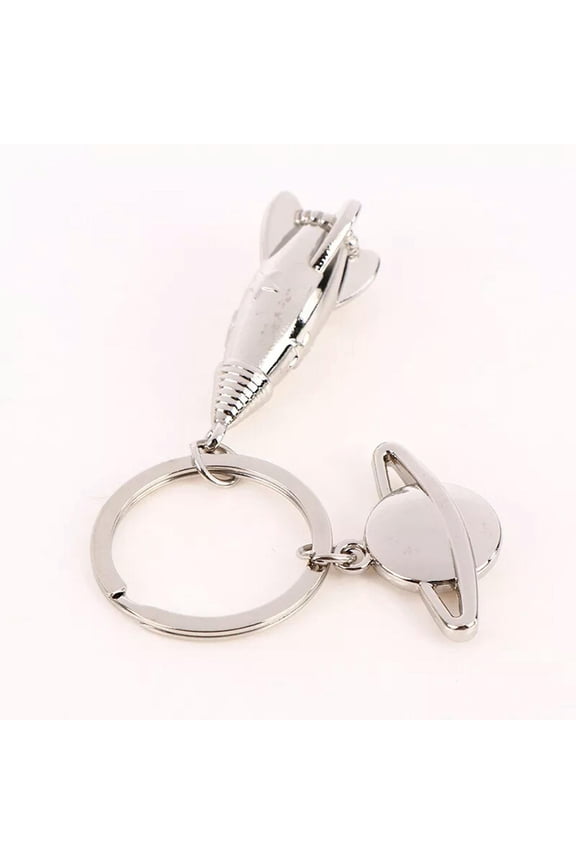 Metal Rocket Keychain Men Planet Spaceship Key Chain Space Travelli ZY