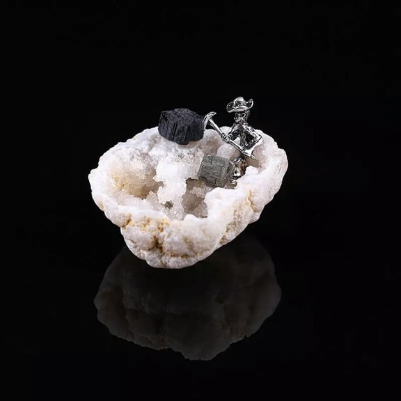 MATROOY Miners Mining Natural Agate Geode Quartz Cluster Crystal Craft Random Ornament