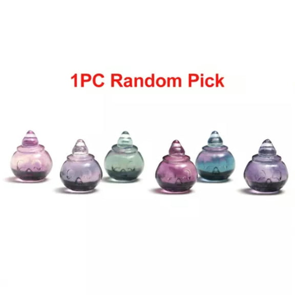 MATROOY Mini Natural Fluorite Animal Status Carved Crystal Quartz Reiki Healing Gift-1PC (Color Random Pick)-Pumpkin #2