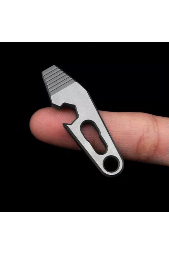 Mini Titanium Alloy EDC Keychain Multi Tool Pocket Pry Bar Crowbar Opener Cutter