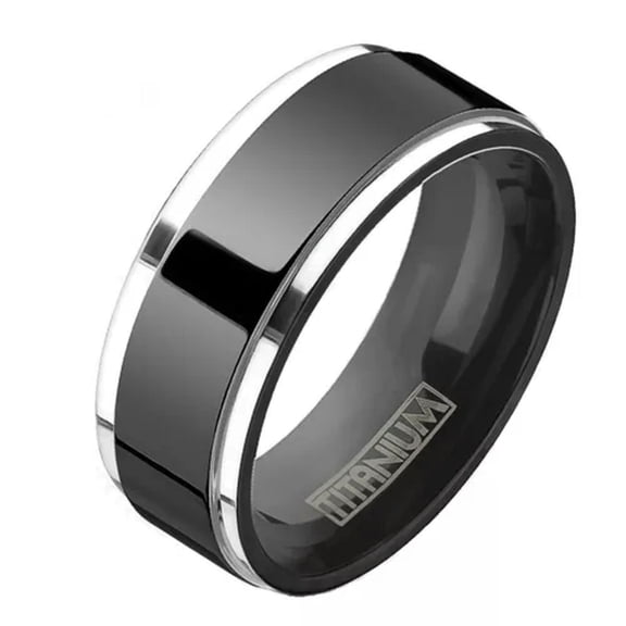 MATROOY Minimalist Black Titanium Ring Comfort Fit Modern Gothic Wedding Band-10