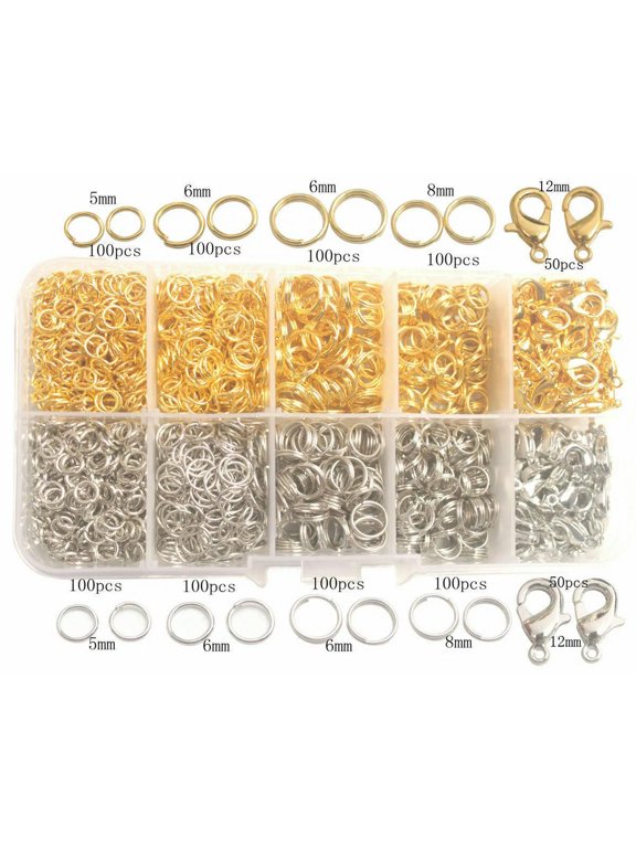 Mixed DIY Lots of Jump Split Ring Lobster Clasps for Jewelry Making