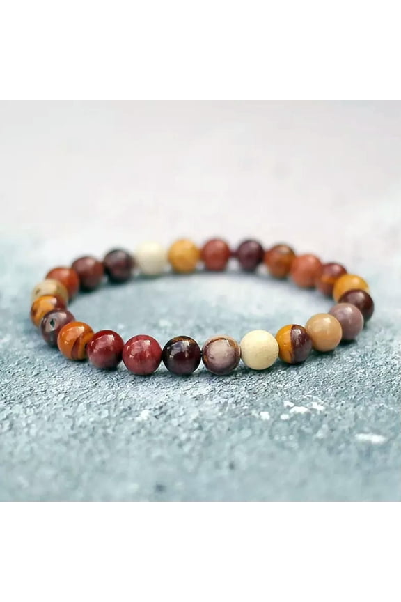 Mookaite 8MM Round Beads Handmade Balance Healing Reiki Women Bracelet Gift