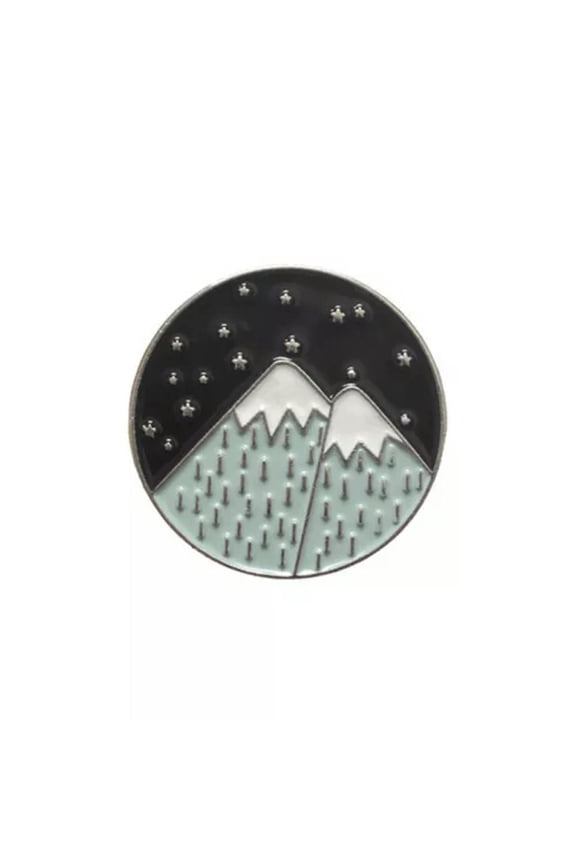 Mountain Starry Night Enamel Pin Brooch Bag Clothes Lapel Pin Badge Jewelry +-G