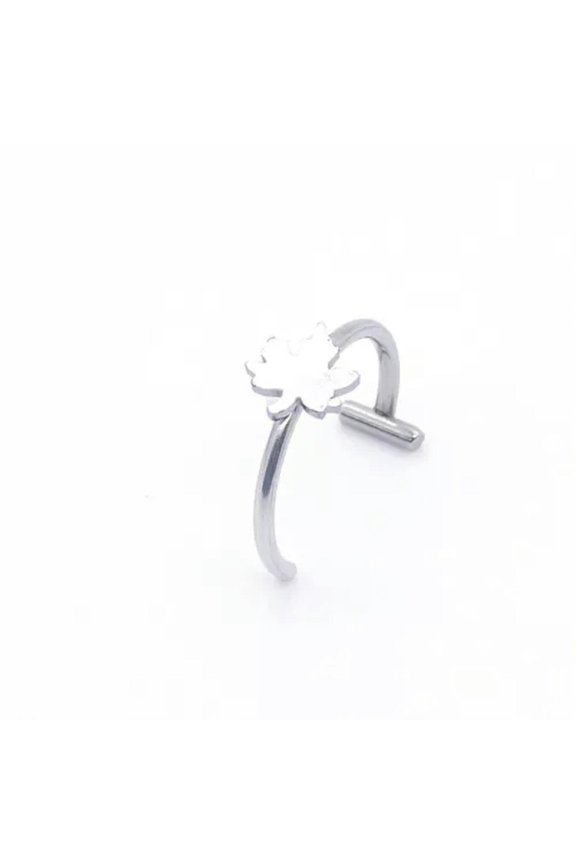 Multi-style Adjustable Star Heart Lip Ring Fake Labret Body Piercing Jewelry-Silver F