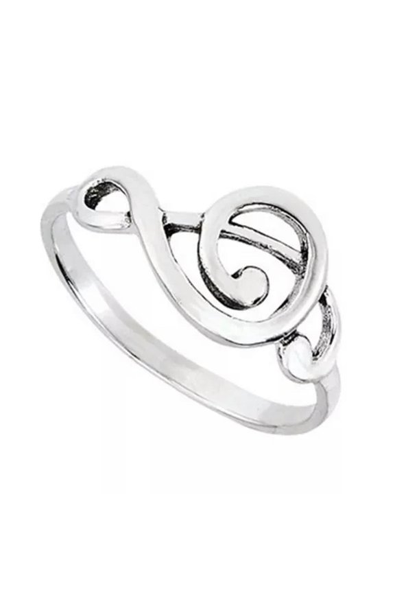 Music Note Treble Clef Ring Solid 925 Sterling Musician Band Jazz Classical-9