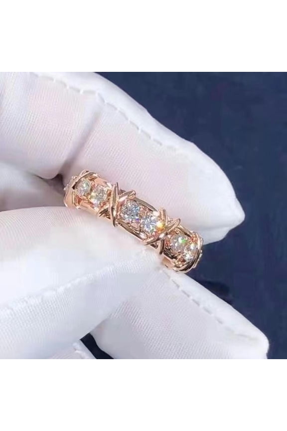 NEW Moissanite Magnetology Lymphvity Ring Zircon Platinum Jewelry Band-gold-9