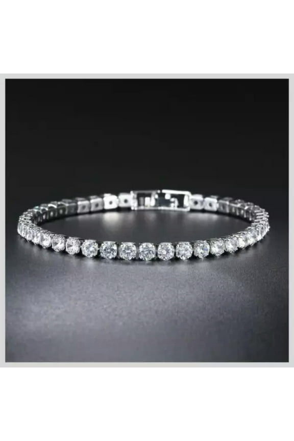 NEW Moissanite Tennis Bracelet for Women 925 Sterling Silver Christmas Gift-Silver-19cm