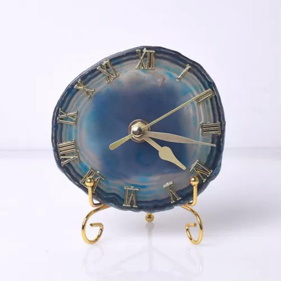 MATROOY Natural Agate Slice Disc Clock Ammonite Conch Labradorite Carved Energy Healing-Agate Slice(Φ10cm-12cm)Random ...