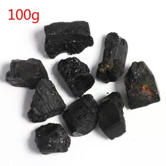 MATROOY Natural Black Tourmaline Raw Rough Stone Rock Mineral Specimen Healing Crystal-100g