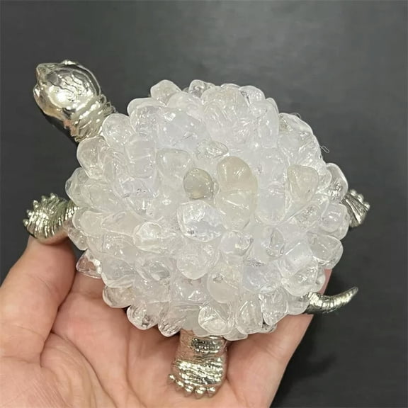 MATROOY Natural Clear Quartz Crushed stone Sea turtle skull Quartz Crystal Skull Gem 1PC