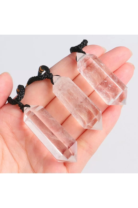 Natural Clear Quartz Crystal Pendulum Pendant Necklace Chakra Gemstone Healing