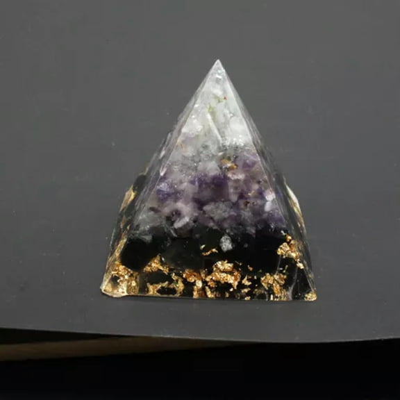 MATROOY Natural Crystal Amethyst Orgone Pyramid Meditation for EMF Protection Healing-70*70mm