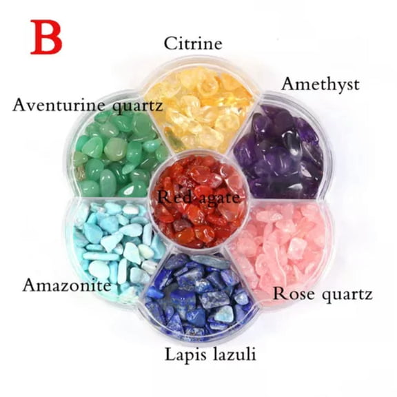 MATROOY Natural Crystal Gravel Mixed Minerals Chips Healing Stone Crystal Decoration-B