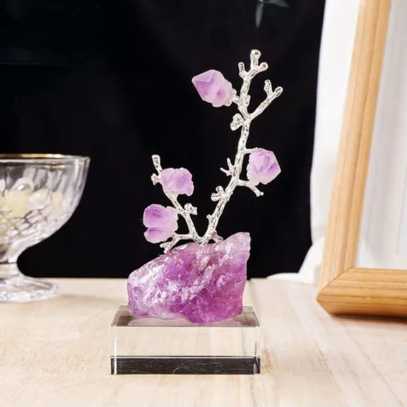 MATROOY Natural Crystal Original Stone Fortune Tree Amethyst Tree Crystal Decoration-Amethyst