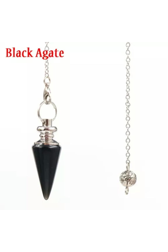 Natural Crystal Quartz Gemstone Point Dowsing Pendulum Scrying Dowser Healing-Black Quartz
