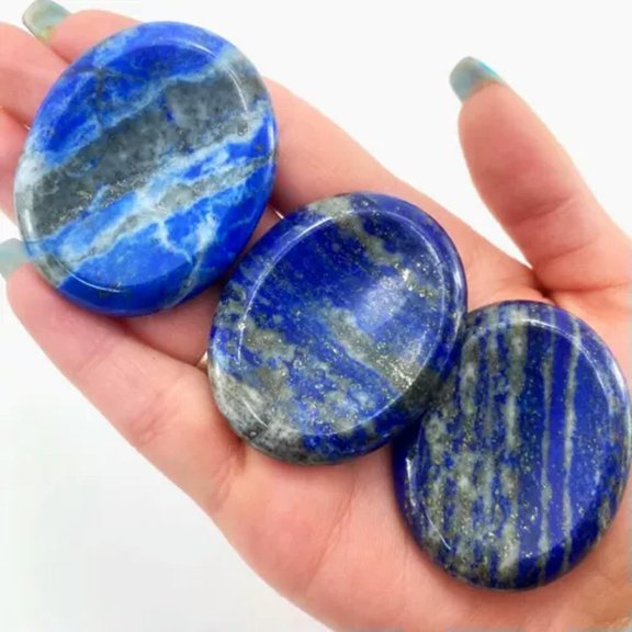 MATROOY Natural Crystal Worry Stone: Choose Gemstone (Crystal Healing Pocket Stone)-Lapis Lazuli