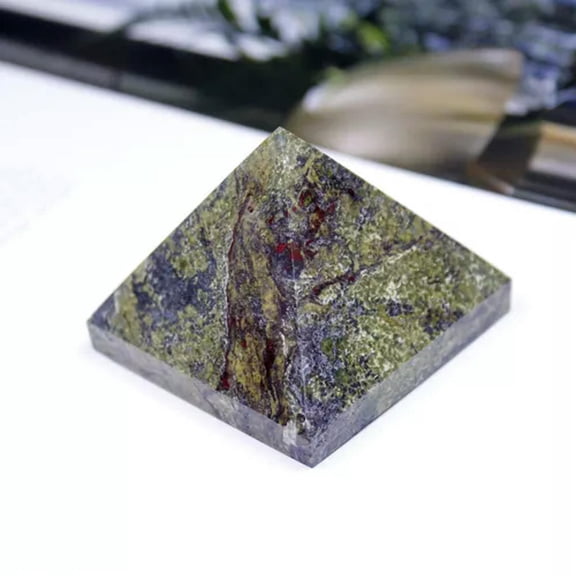 MATROOY Natural Dragon Blood Jasper Quartz Crystal Pyramid Altar Healing Specimen-3.5-4cm