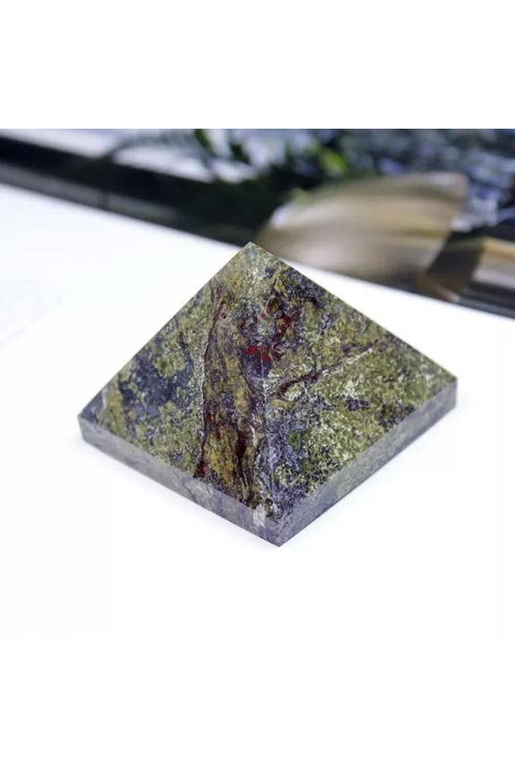 Natural Dragon Blood Jasper Quartz Crystal Pyramid Altar Healing Specimen-4-4.5cm