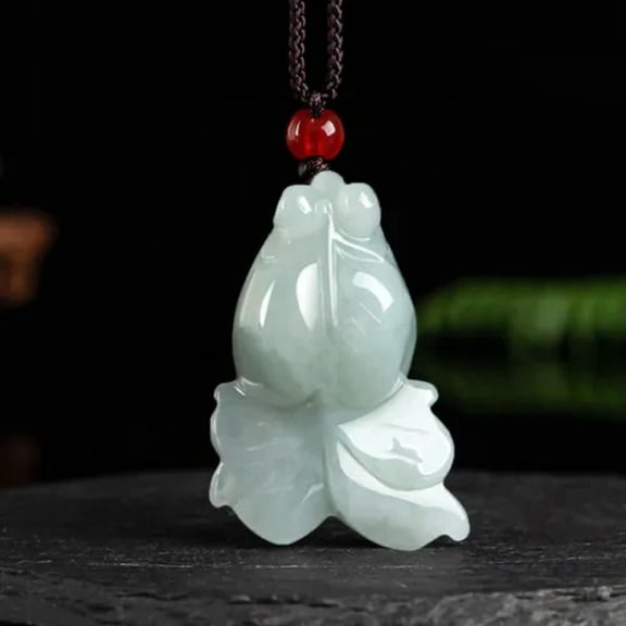 MATROOY Natural Grade A Jade Jadeite Lucky Men Women Gift Bless Wealth Fish Pendant