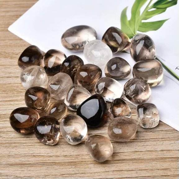 MATROOY Natural Healing Tumbled Stone Polished Gemstone Crystal Lot for Jewelry Crafting-Smoky Quartz