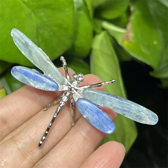 MATROOY Natural Kyanite Dragonfly skull Quartz Crystal Skull Reiki Healing Gift 1PC