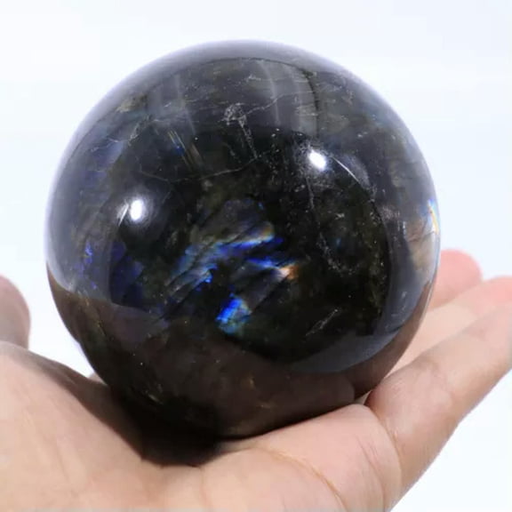 MATROOY Natural Labradorite Quartz Stone Sphere Crystal Moonstone Ball Healing Gemstone-5cm
