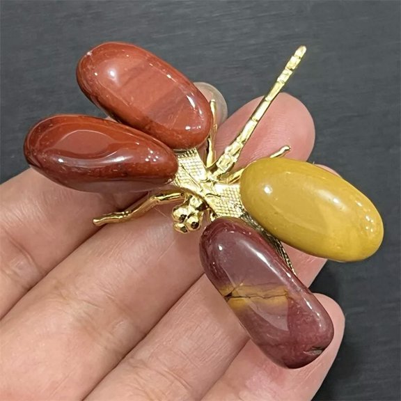 MATROOY Natural Mookite jasper Dragonfly skull Quartz Crystal Skull Reiki Healing 1PC