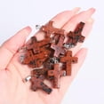 thumbnail image 1 of MATROOY Natural Quartz Crystal Cross Pendant Crucifix Shape Stone Jewelry making-Red Obsidian-10PCS, 1 of 3
