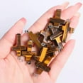 thumbnail image 1 of MATROOY Natural Quartz Crystal Cross Pendant Crucifix Shape Stone Jewelry making-Tiger's Eye-5PCS, 1 of 4