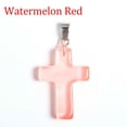 thumbnail image 1 of MATROOY Natural Quartz Crystal Cross Pendant Crucifix Shape Stone Jewelry making-Watermelon Quartz-5PCS, 1 of 9