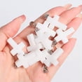 thumbnail image 1 of MATROOY Natural Quartz Crystal Cross Pendant Crucifix Shape Stone Jewelry making-White Stone-1PC, 1 of 3
