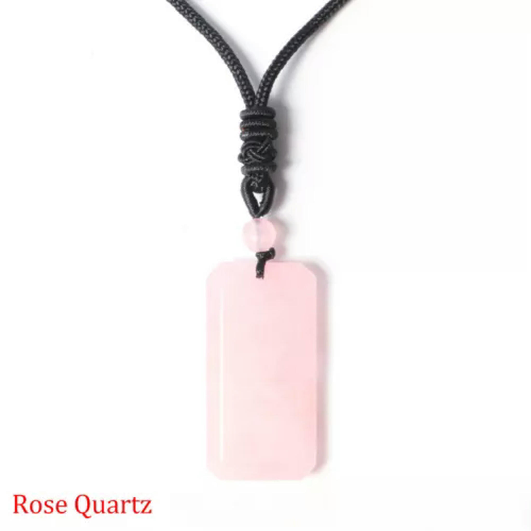 Pink Rose Quartz Bead Gemstone Necklace Reiki Healing Stone Chain Womens Jewelry Pink Rose Quartz Bead Gemstone Necklace Reiki Healing Stone Chain Womens Jewelry