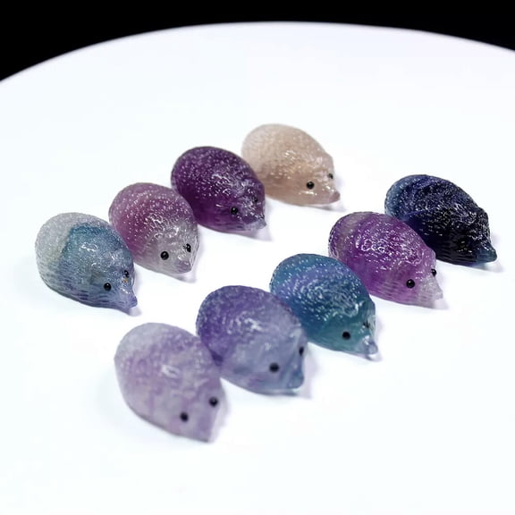 MATROOY Natural Quartz Crystal skull Carved Rainbow fluorite Hedgehog Stone Healing
