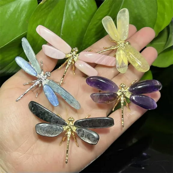 MATROOY Natural Quartz Dragonfly skull Quartz Crystal Hand DIY Skull Reiki Healing Gift-1PC-Mixed-Random