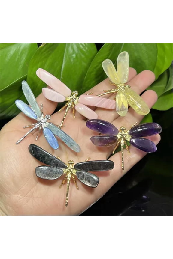 Natural Quartz Dragonfly skull Quartz Crystal Hand DIY Skull Reiki Healing Gift-1PC-Mixed-Random