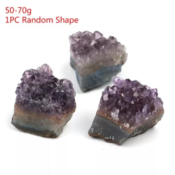 MATROOY Natural Raw Amethyst Quartz Geode Druzy Crystal Cluster Healing Specimen Decor-50~70g(Send randomly)