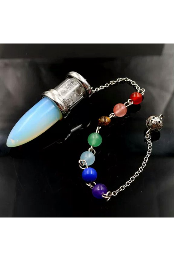 Natural Stone Chakra Pendulum Pendant Energy Power Reiki Healing Amulet-Opal