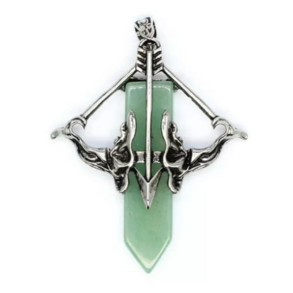MATROOY Natural Stone Crystal Quartz Arrow Pendant Love Energy Reiki Healing Amulet-Aventurine