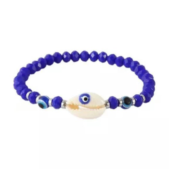 MATROOY Natural Stone Shell Evil Eye Hamsa Crystal Bead Bracelet Adjustable Jewelry Gift-Evil Eye Bracelet#4