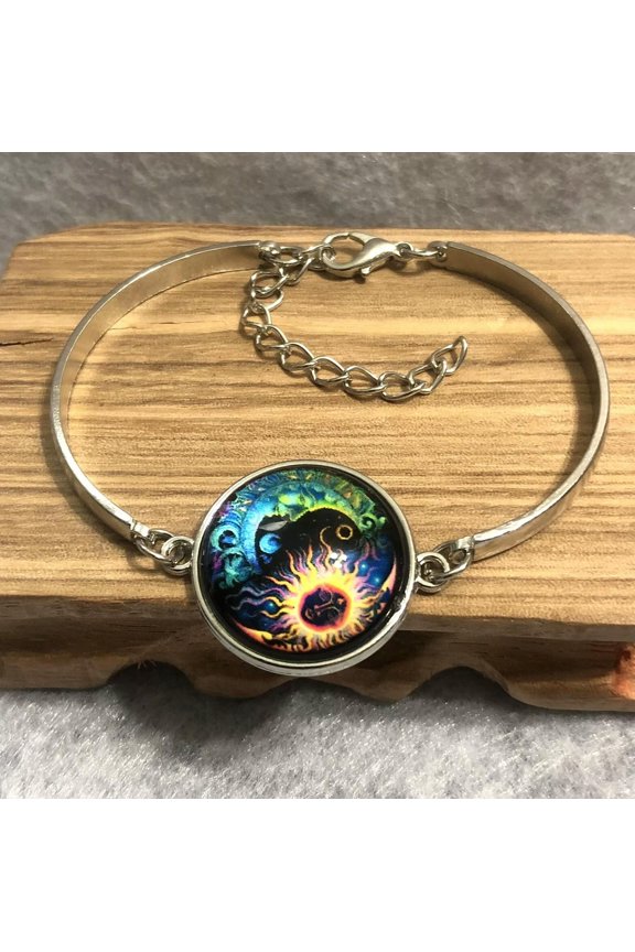 New Bracelet Sun Moon Time Gem Creative Glass Pendant