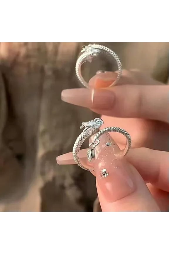 New Waterproof Cool Trendy Gold Plated Copper Dragon Adjustable Tail Ring Uni_tu-Gold-