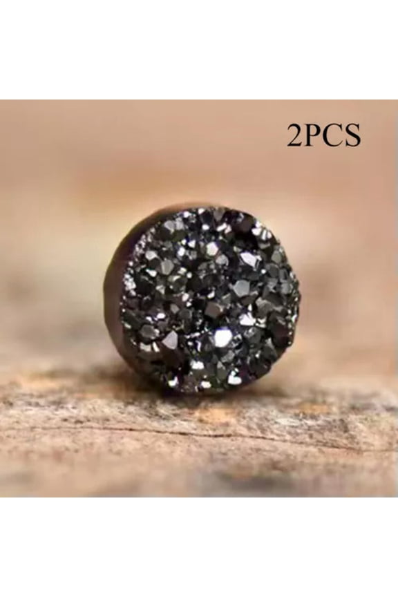 Non Piercing Jewelry Zircon Earring Magnet Ear Clip Zircon Ear Clip Round 1Pair➳-black-10mm