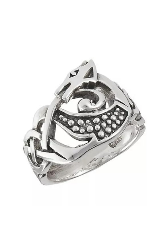 Norse Dragon Ring 925 Sterling Silver Fantasy Viking Draco Knot Band Sizes 6-13-10