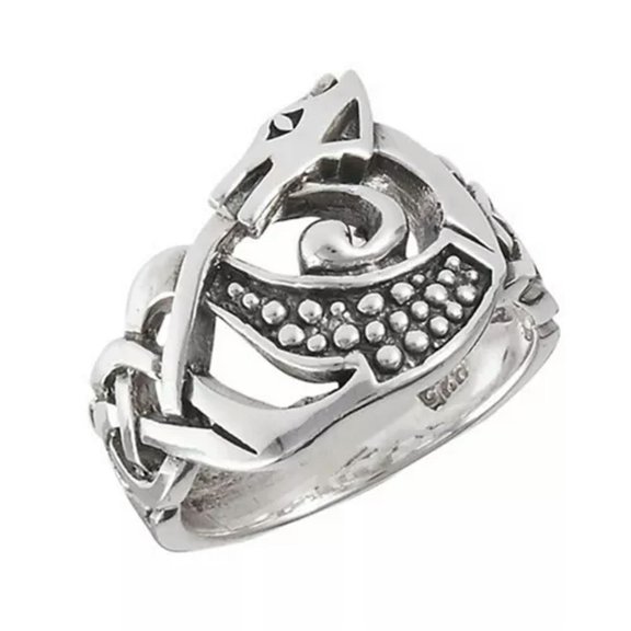 MATROOY Norse Dragon Ring 925 Sterling Silver Fantasy Viking Draco Knot Band Sizes 6-13-9