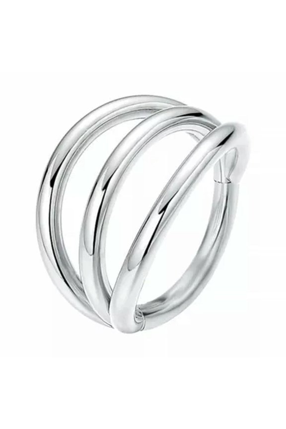 Nose Ring Surgical Steel Fake Nose Rings Hoop Lip Nose Rings Small Thin Piercing-silver three layers-1.2*10mm（316）