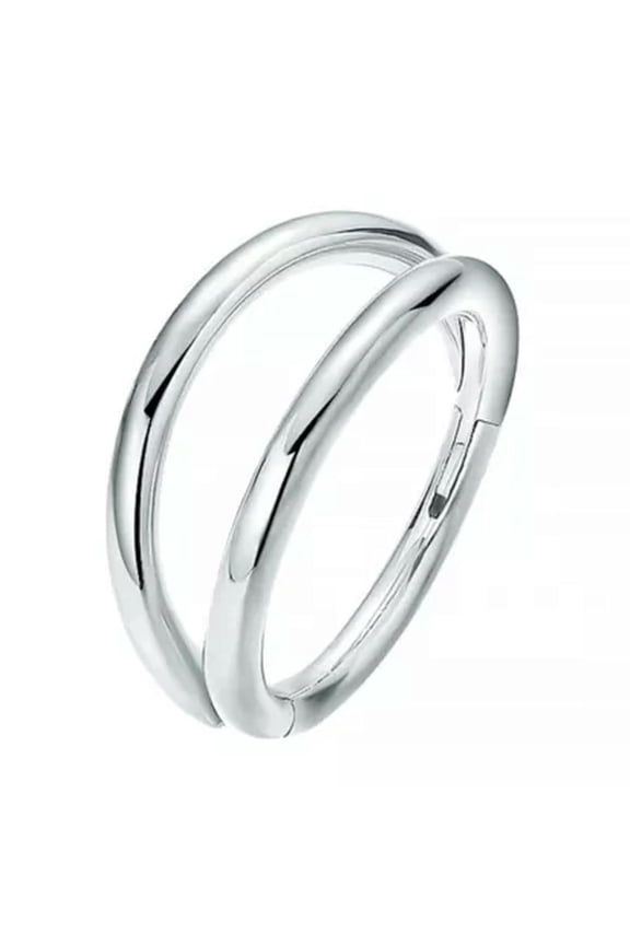 Nose Ring Surgical Steel Fake Nose Rings Hoop Lip Nose Rings Small Thin Piercing-silver two-tier-1.2*10mm(316)
