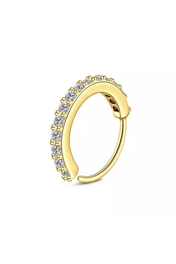Nose Zircon Ring Nose Rings Lip Tragus Lobe Ear Piercing Surgical Steel Hoop-gold-8mm