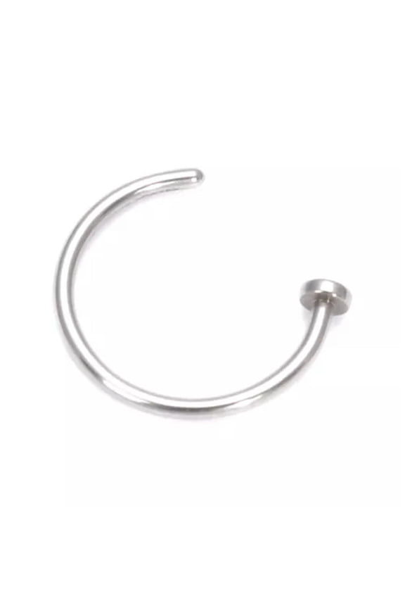 NoseRing Surgical Steel Fake Nose Rings Hoop Lip Nose Rings Small Thin Piercing--silver-10mm